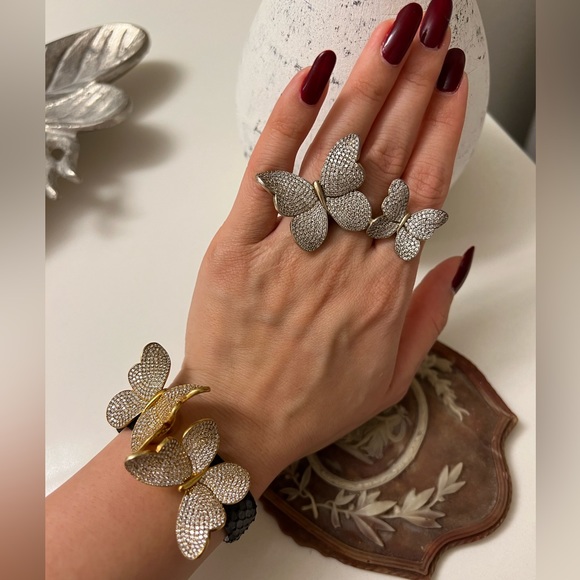 Solid 925 silver butterfly bracelet - Picture 1 of 12